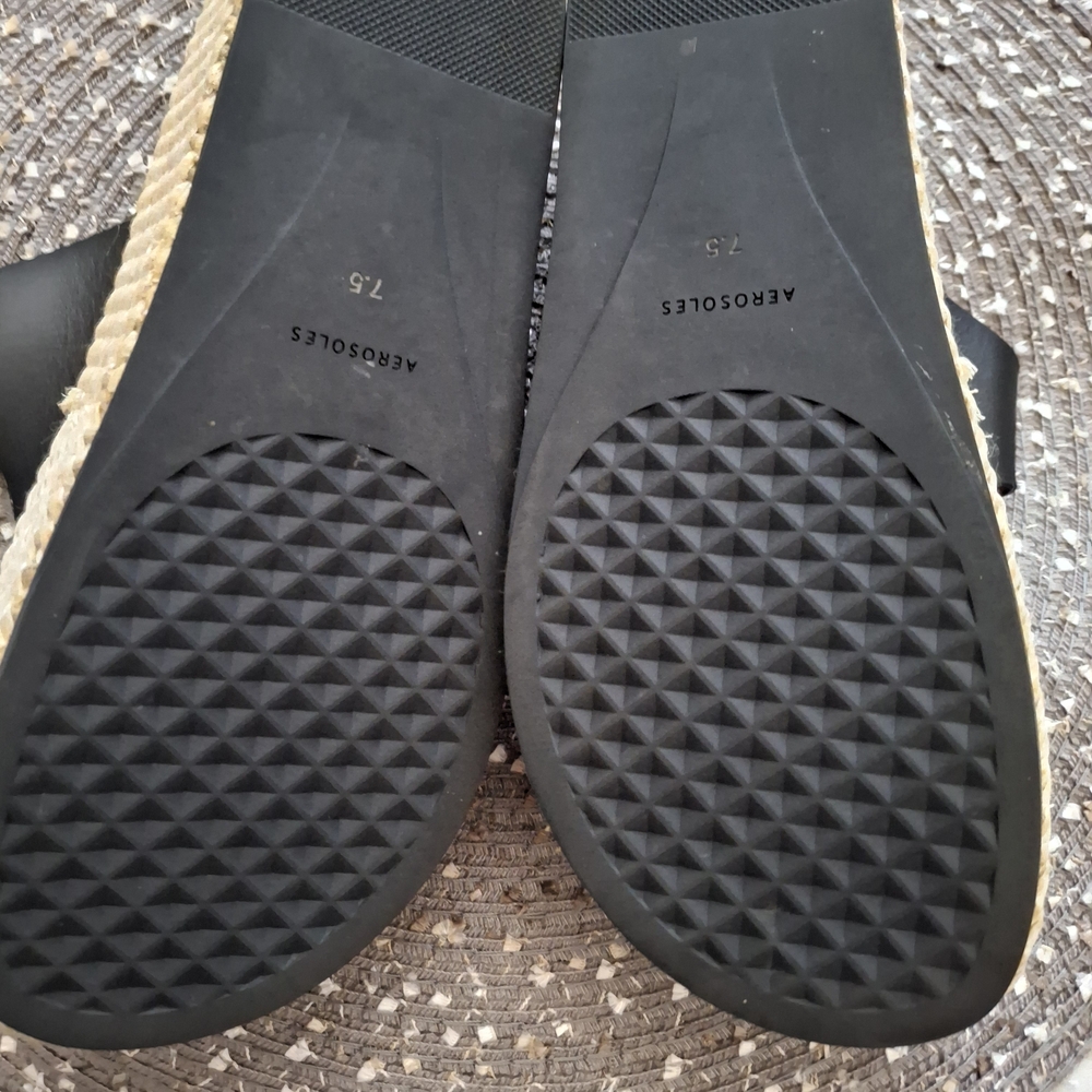 Aerosoles Black Sandals with Silver Buckles - Picture 3 of 8